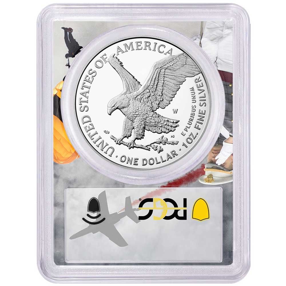 2025 W プルーフ 1ドル アメリカン シルバー イーグル PCGS FDOI ウェストポイント フレーム