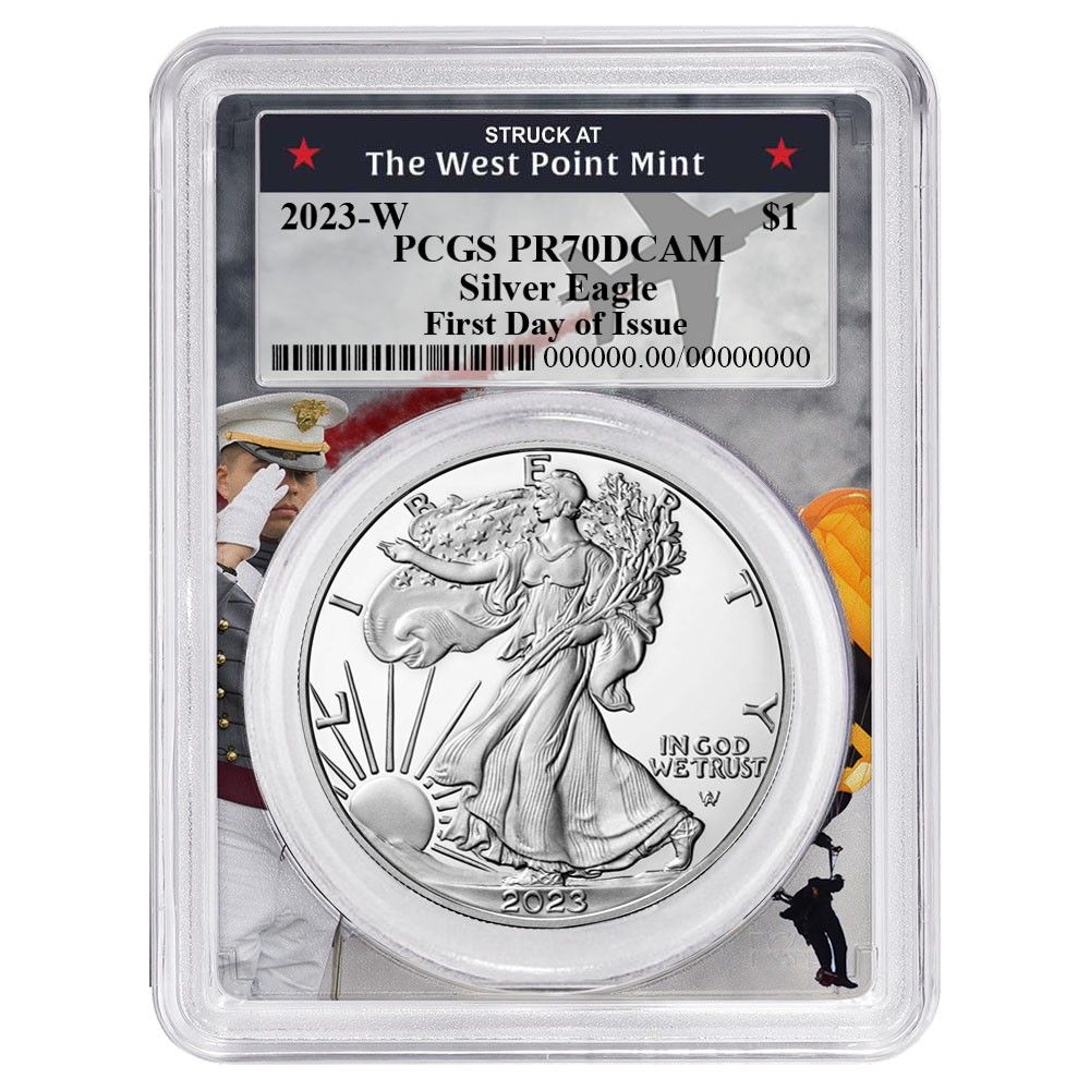 2025 W プルーフ 1ドル アメリカン シルバー イーグル PCGS FDOI ウェストポイント フレーム