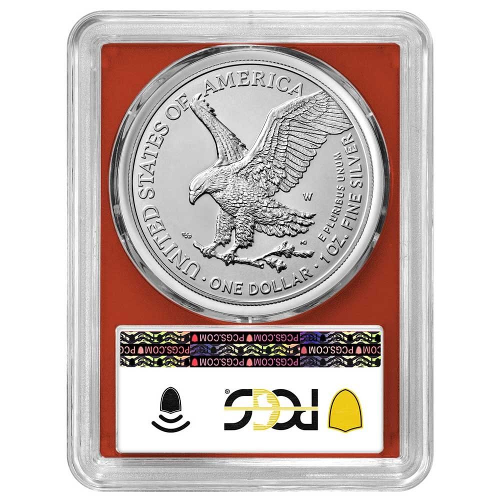W 1ドル アメリカン シルバー イーグル PCGS MS 70 FDOI トランプ第45代大統領 ラベル レッド