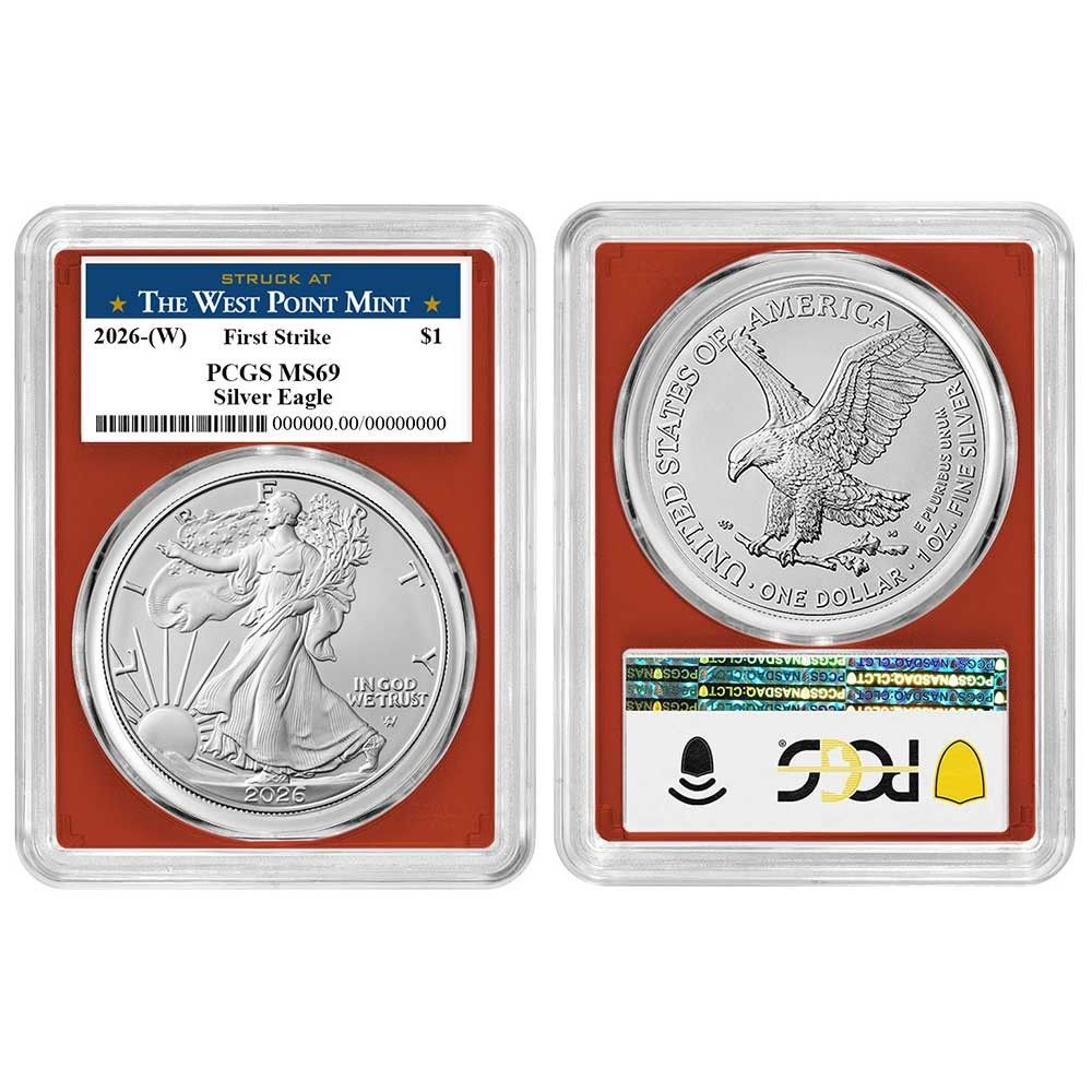 2026年 W 1ドル アメリカン シルバー イーグル セット PCGS MS 69 FS ウェストポイント