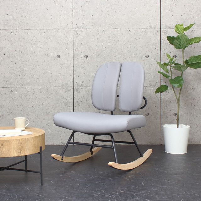 クロシオ セポラ ロッキングチェア 幅68 5 奥行89 高さ87 座面高43 cm あぐらですわれるゆったり座面 背もたれセパレートタイプ 合成皮革