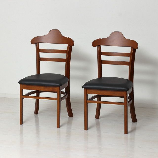 クロシオ ハング ダイニングチェア2脚組 幅45 奥行48 高さ84 座面高43 cm 背もたれはハンガー形状 完成品 座面はお手入れが簡単な合成皮革