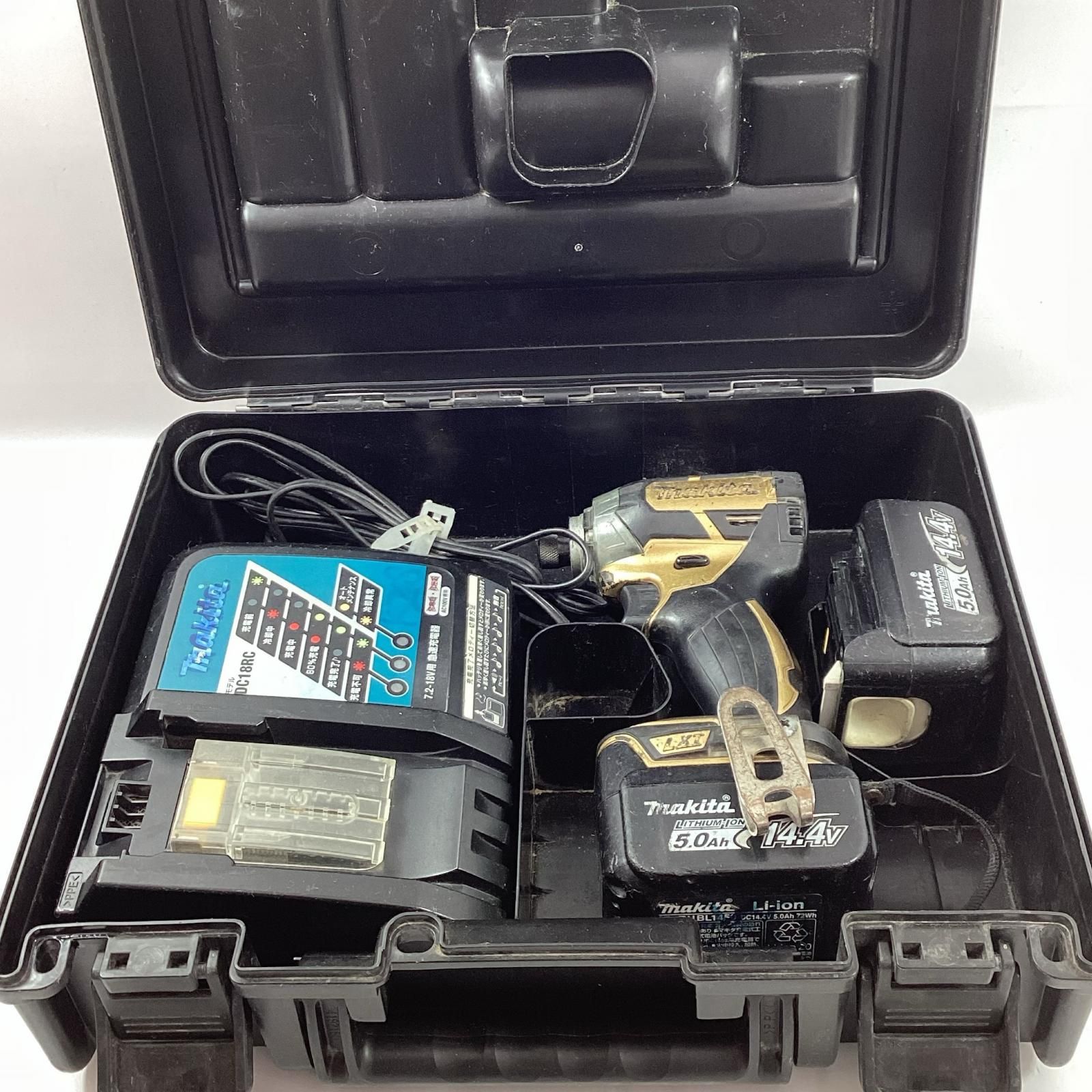 MAKITA マキタ インパクトドライバ ブラック ゴールド 充電器 充電池 ケース付