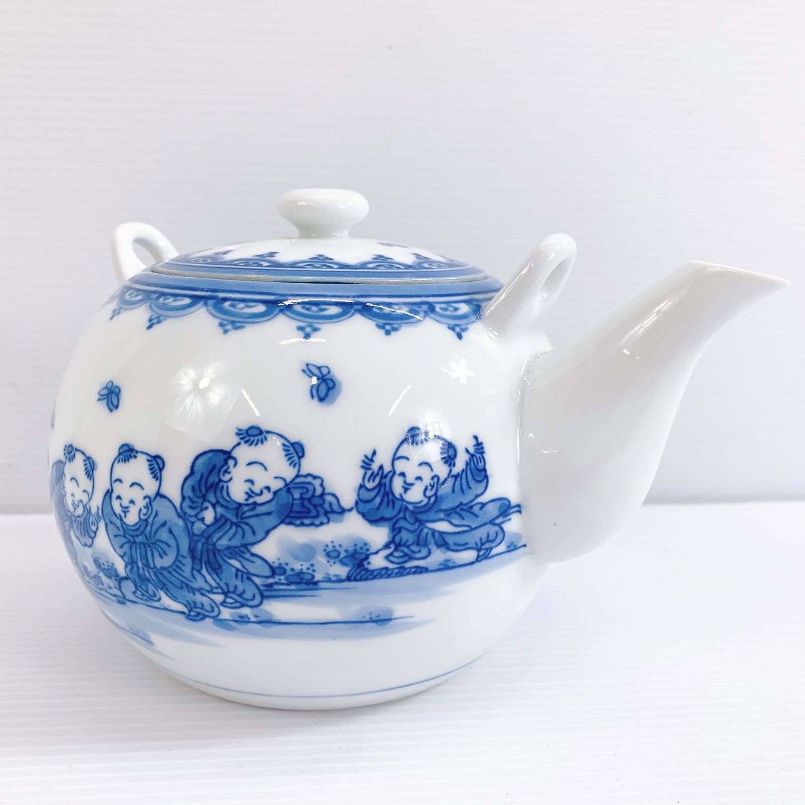 京焼 名工 原平作 青華 染付 急須 京焼 名工 原平作 青華 染付 急須