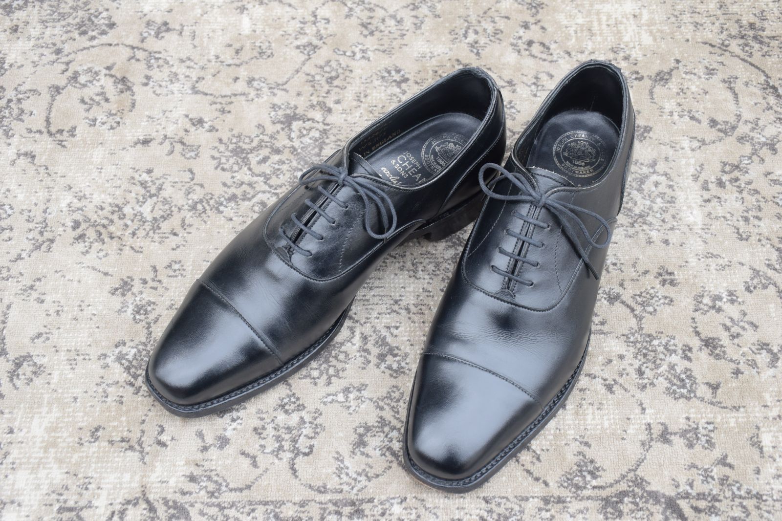 JOSEPH CHEANEY-SONS ジョセフチーニーアンドサンズ 13326 EDIFICE別注 ストレート 内羽根 黒 ブラック UK 7 25.5 cm W 3432