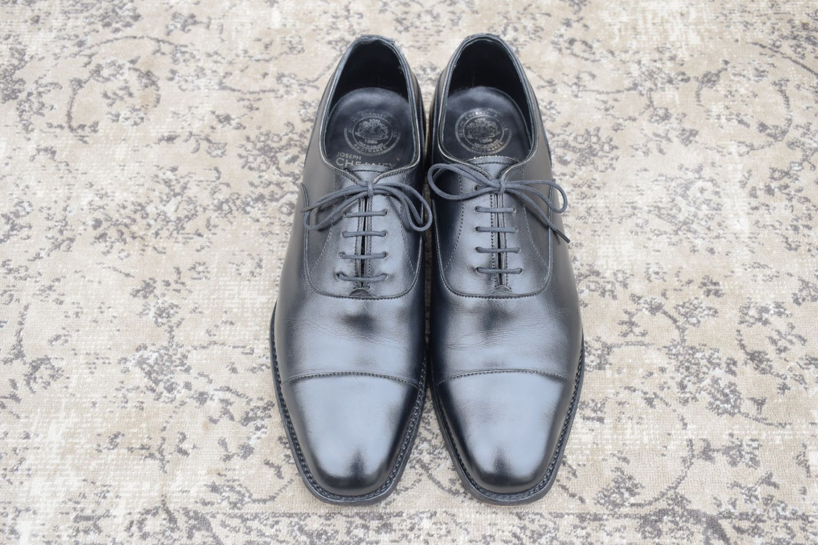 JOSEPH CHEANEY-SONS ジョセフチーニーアンドサンズ 13326 EDIFICE別注 ストレート 内羽根 黒 ブラック UK 7 25.5 cm W 3432