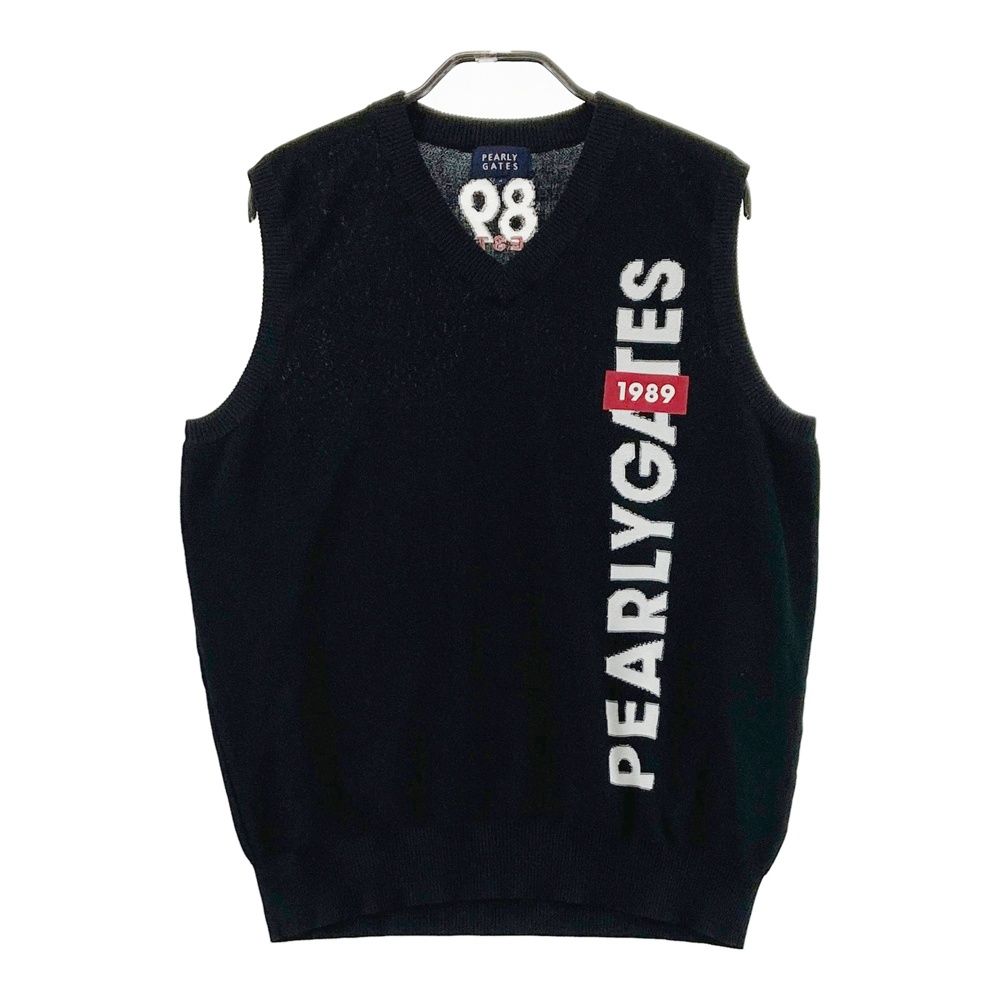 サイズ 4 PEARLY GATES パーリーゲイツ ニットベスト ブラック系 ゴルフウェア メンズ ストスト