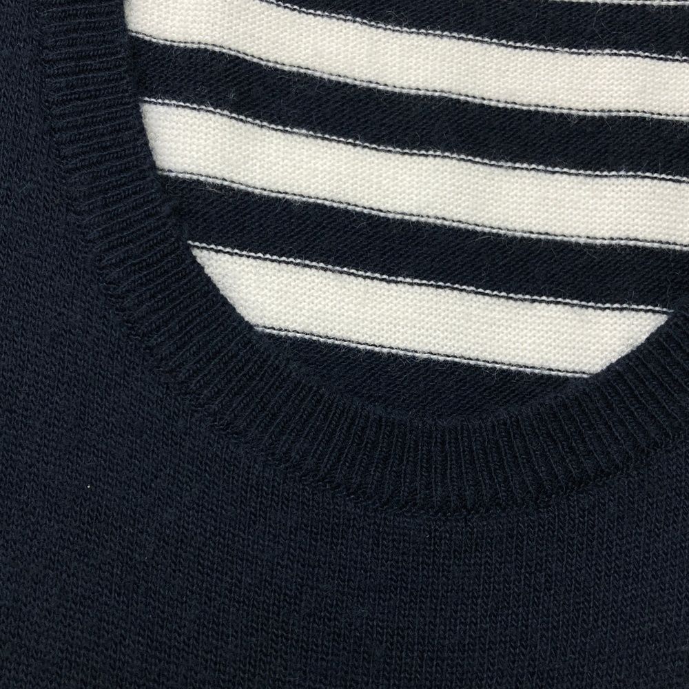 サイズ：M AND PER SE アンパスィ ウール混 ニットベスト ボーダー柄