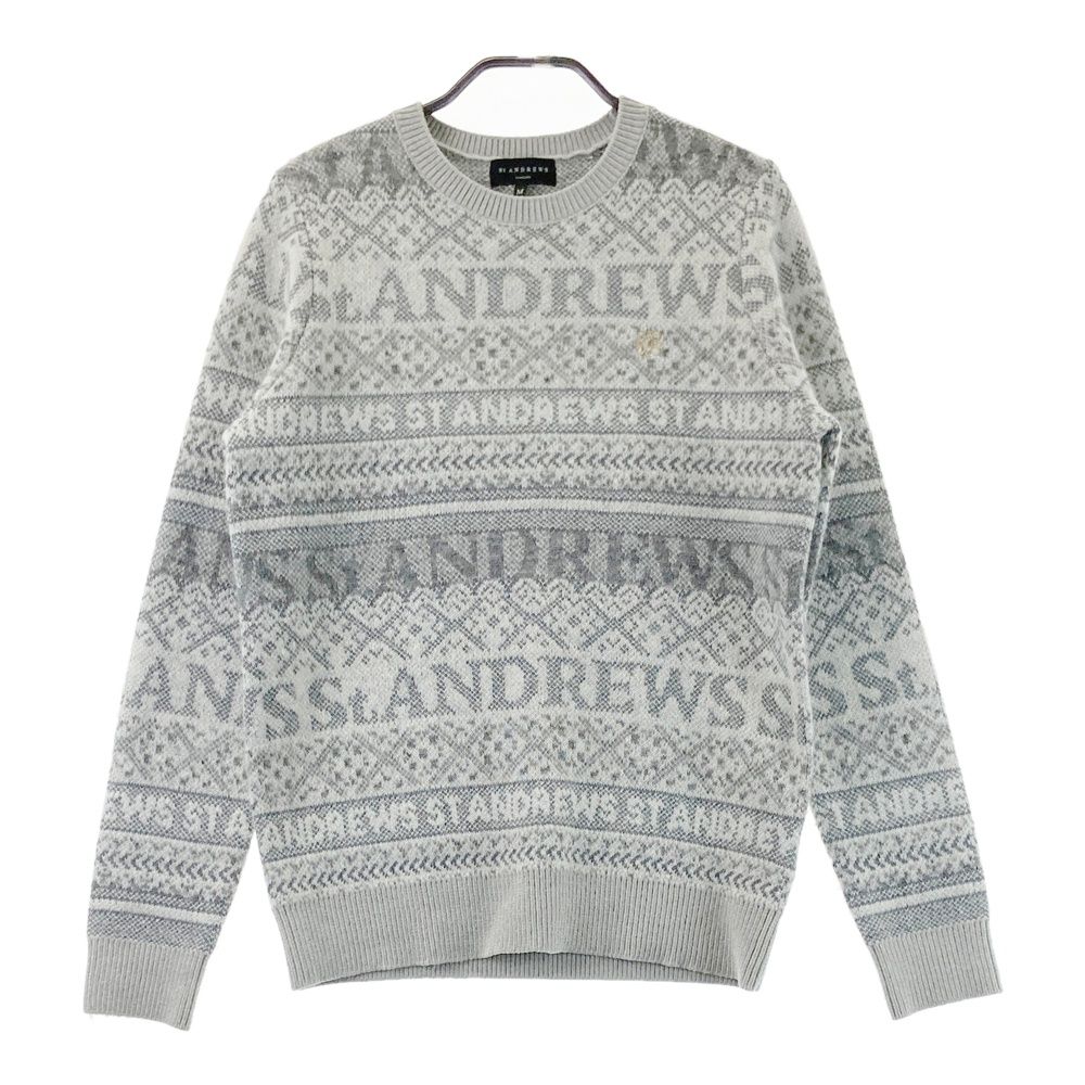 サイズ：M ST ANDREWS セントアンドリュース ニットセーター 総柄
