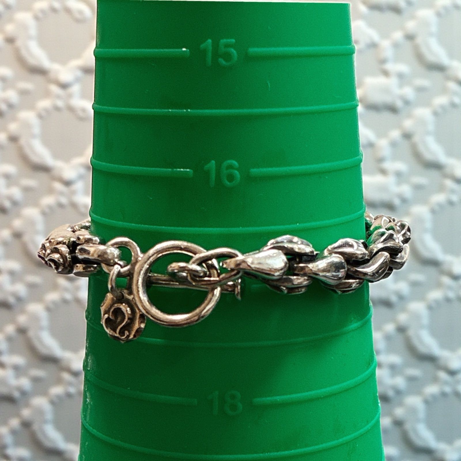 廃盤 アクアシルバー リンクチェーン ブレスレット 17号 シルバー 925 格好良いです トレーナー ブレスレット 