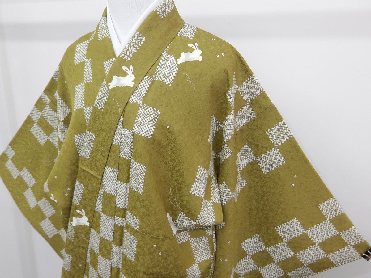 P41297 美品！ かわいい ウサギの 小紋 袷 t - メルカリ