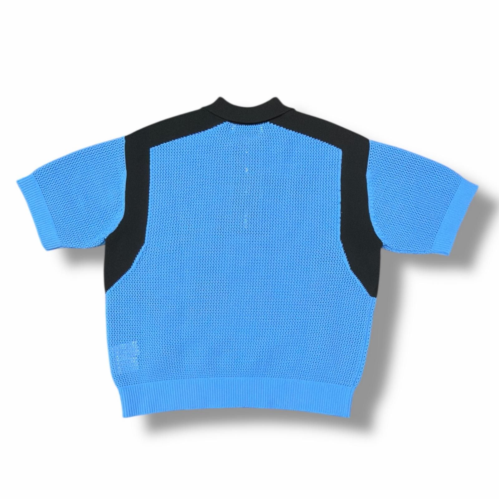 参考上代29700円 未使用 CULLNI 25SS Bi Color Mesh Knit Zip Up Polo