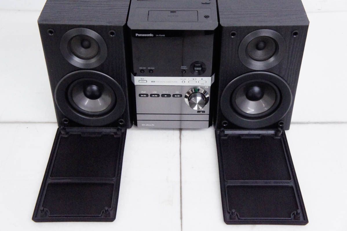 Panasonicパナソニック CDステレオシステム D dock CD USB iPod カセットテープ ラジオ SC PM 48 ミニコンポ オーディオ