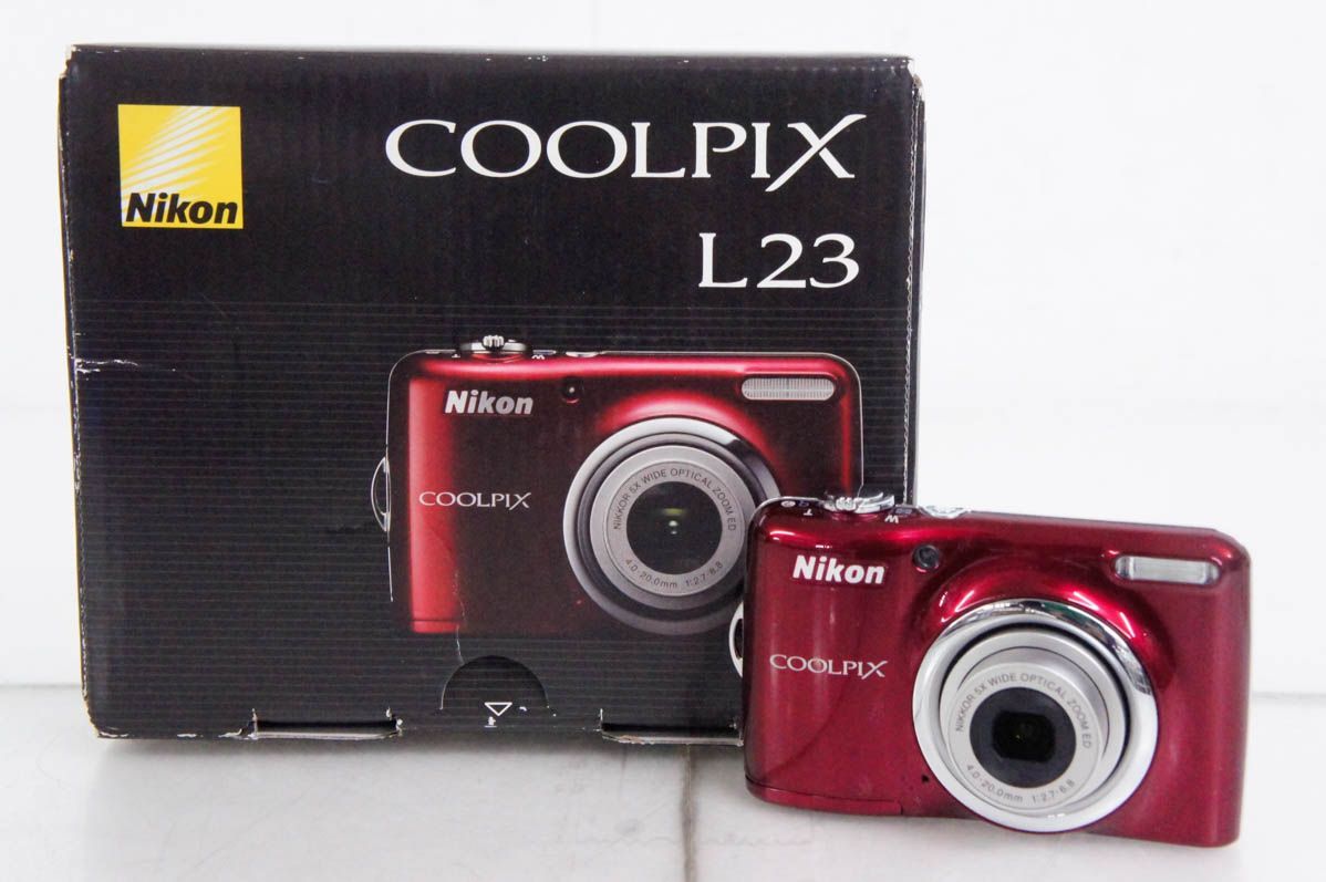 単三電池で動く！】Nikon COOLPIX L23 レッド ニコンNIKON コンパクト