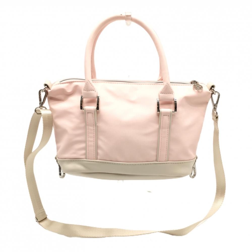 超美品】デサントゴルフ カートバッグ ピンク×ベージュ 内ポケット