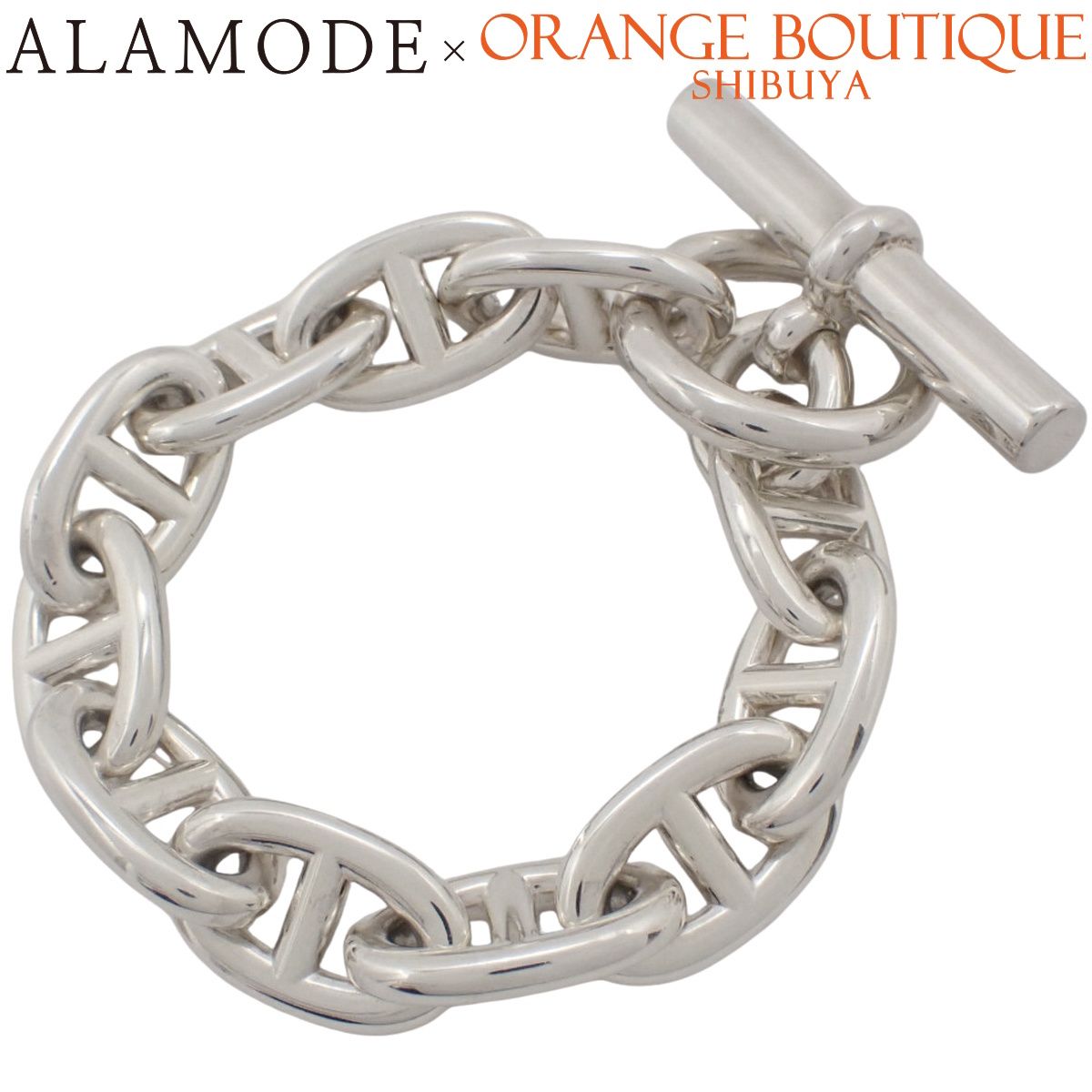 HERMES エルメス シェーヌダンクルTGM ブレスレット シルバー SV 925 11コマ ジュエリー シルバー銀 メンズ アラモード
