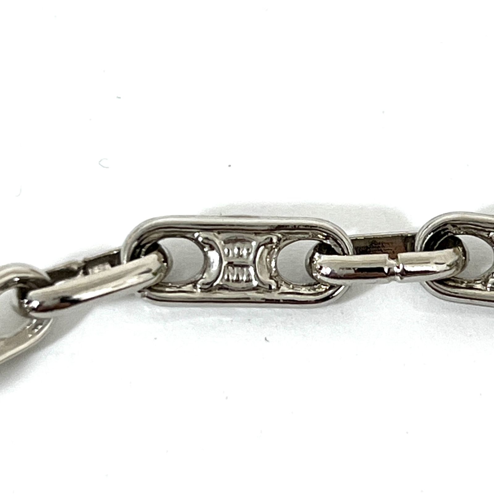 【あんしん鑑定付き！】CELINE ブレスレット マカダム　トリオンフ シルバー SD4658 CELINE セリーヌ マカダム柄 トリオンフ チェーン ブレスレット