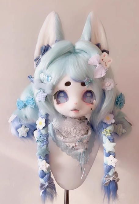 着ぐるみヘッド kigurumi NO 202 猫 水色 ファースーツ 全頭ヘッド ケモノ マスク ぬいぐるみ コスプレ コスチューム