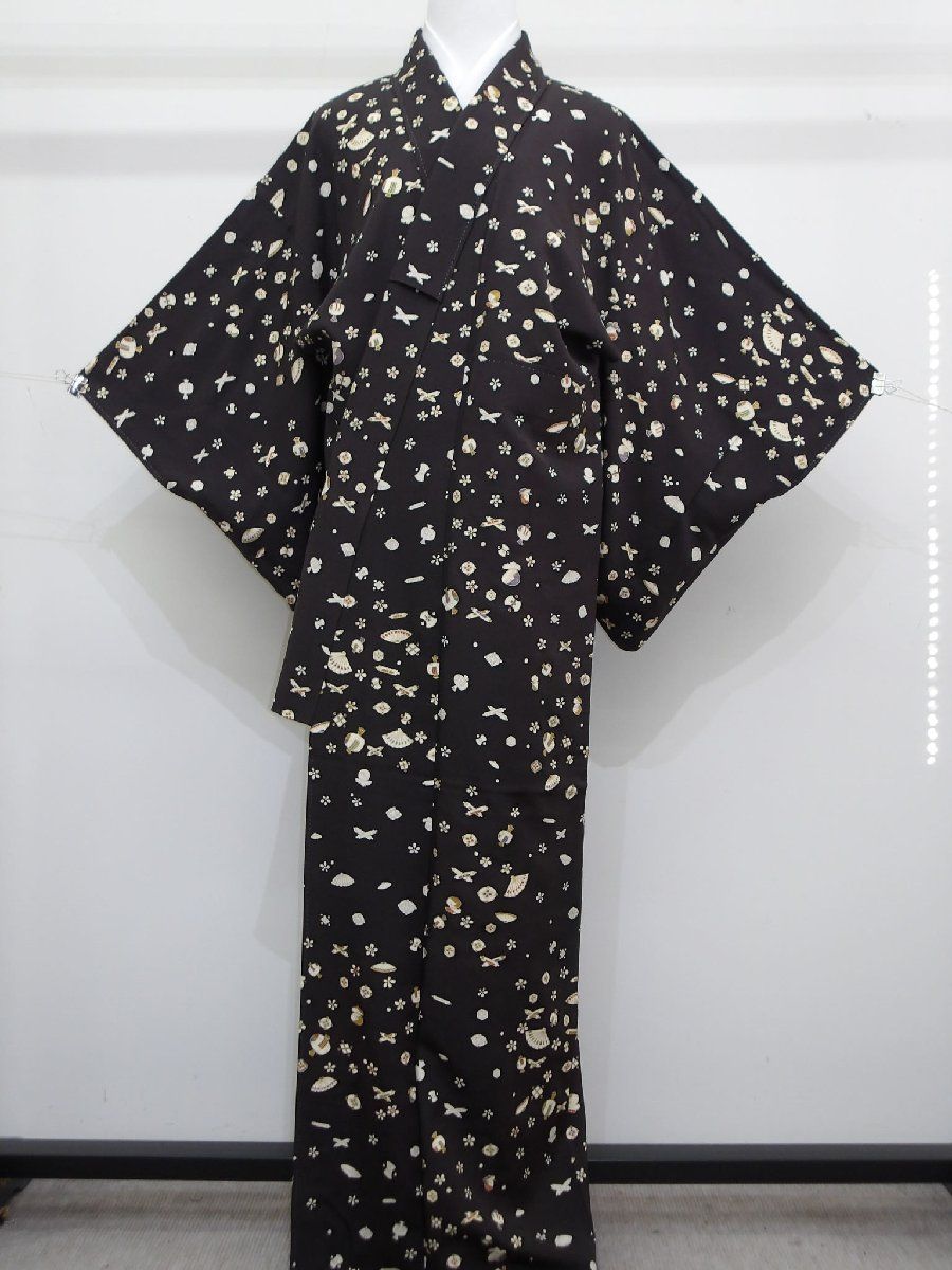 小紋 着物｜江戸小紋｜フランス縞 白黒｜石塚染工｜錐彫｜