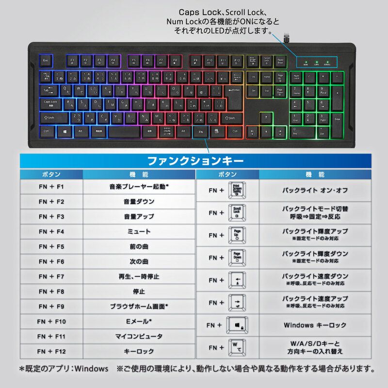 新品】オーム電機 PCGEAR キーボード ゲーミング REX301 日本語配列