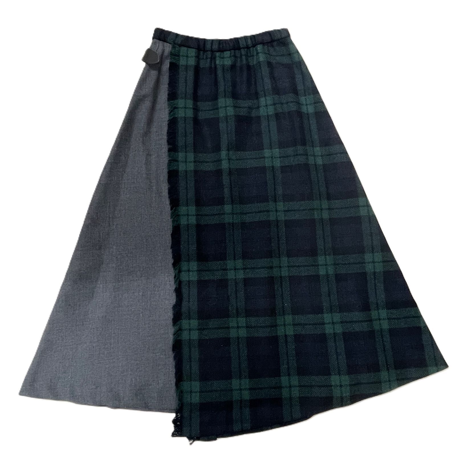 O NEIL OF DUBLIN オニールオブダブリン ロングスカート GB 8 US 6 ウール 緑系 チェック柄