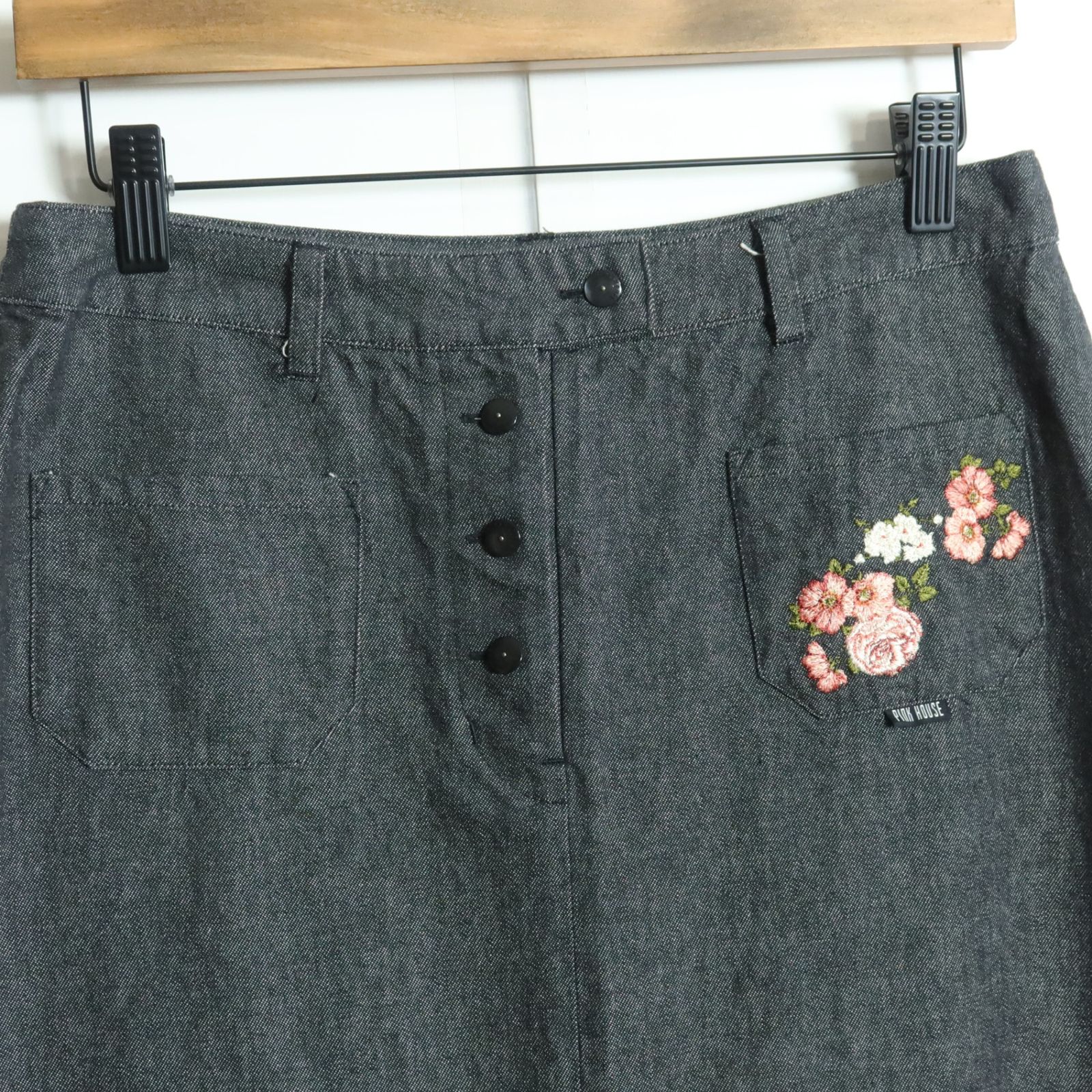 ピンクハウス　デニムスカート ビックロゴプリントストレッチデニムスカート｜ピンクハウス