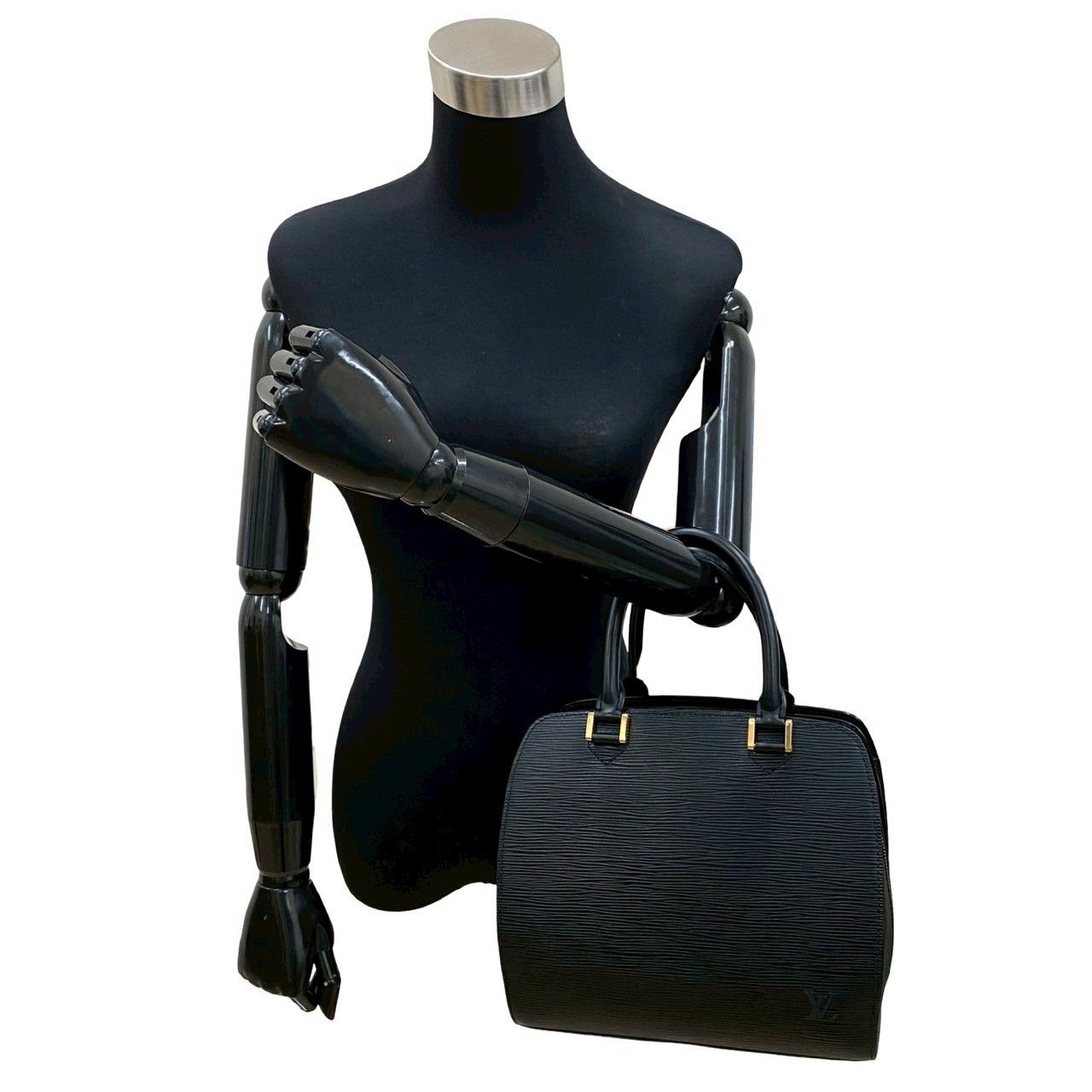 袋付 LOUIS VUITTON ルイヴィトン ヴィンテージ ポンヌフ エピ レザー 本革 ハンドバッグ ミニ トートバッグ ノワール 480-7