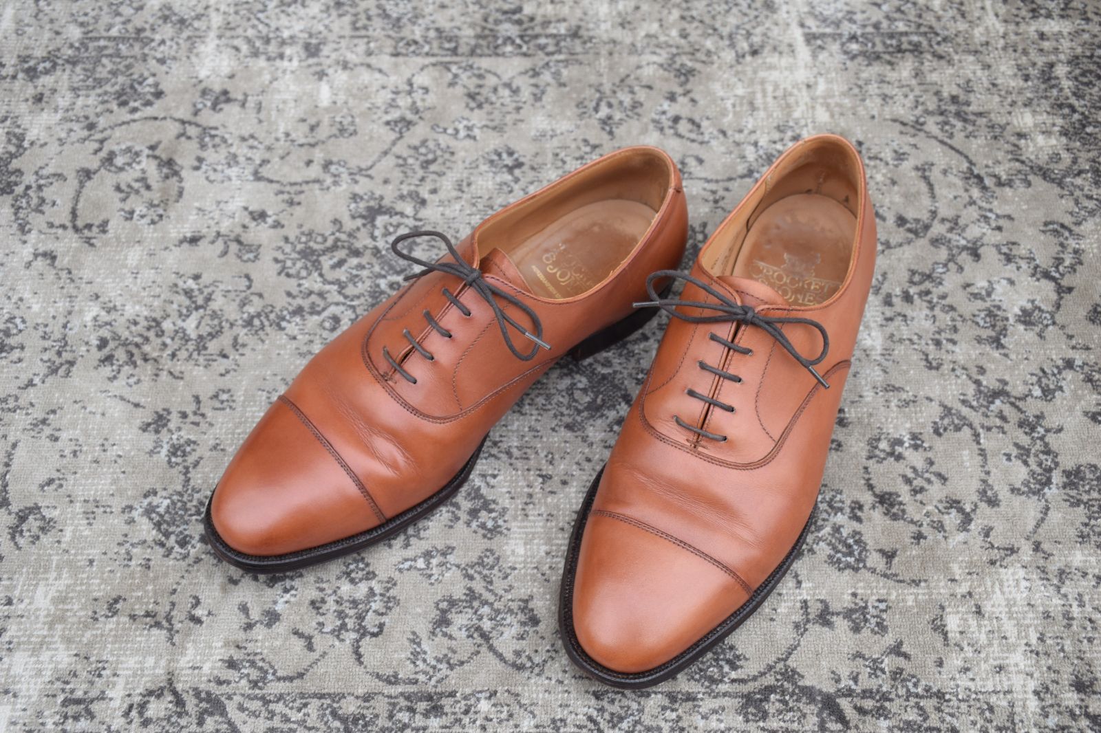 Crockett-Jones クロケットアンドジョーンズ コノート ストレート 内羽根 茶 ブラウン UK 8.5 27 cm W 3435