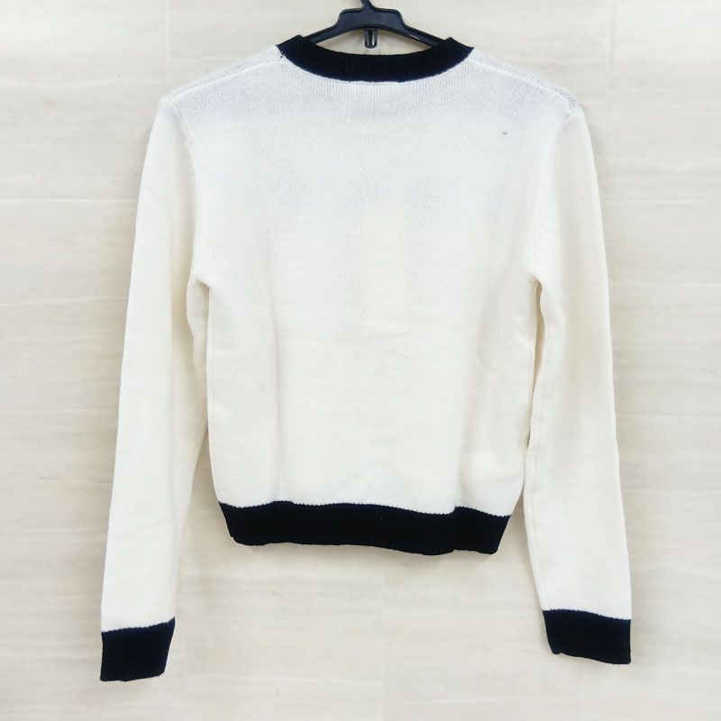 アウトレット処分品 マルニ キッズ ウール ブロック カシミア混 クルーネックセーター M 00993 ホワイト