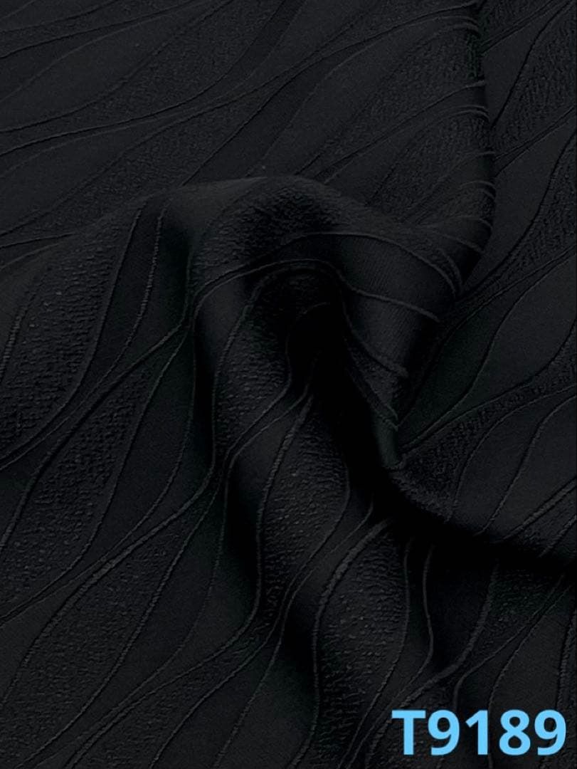 コート地 ふくれ織 紋意匠 憲法染 堅牢染 神路黒 正絹 反物 T9189