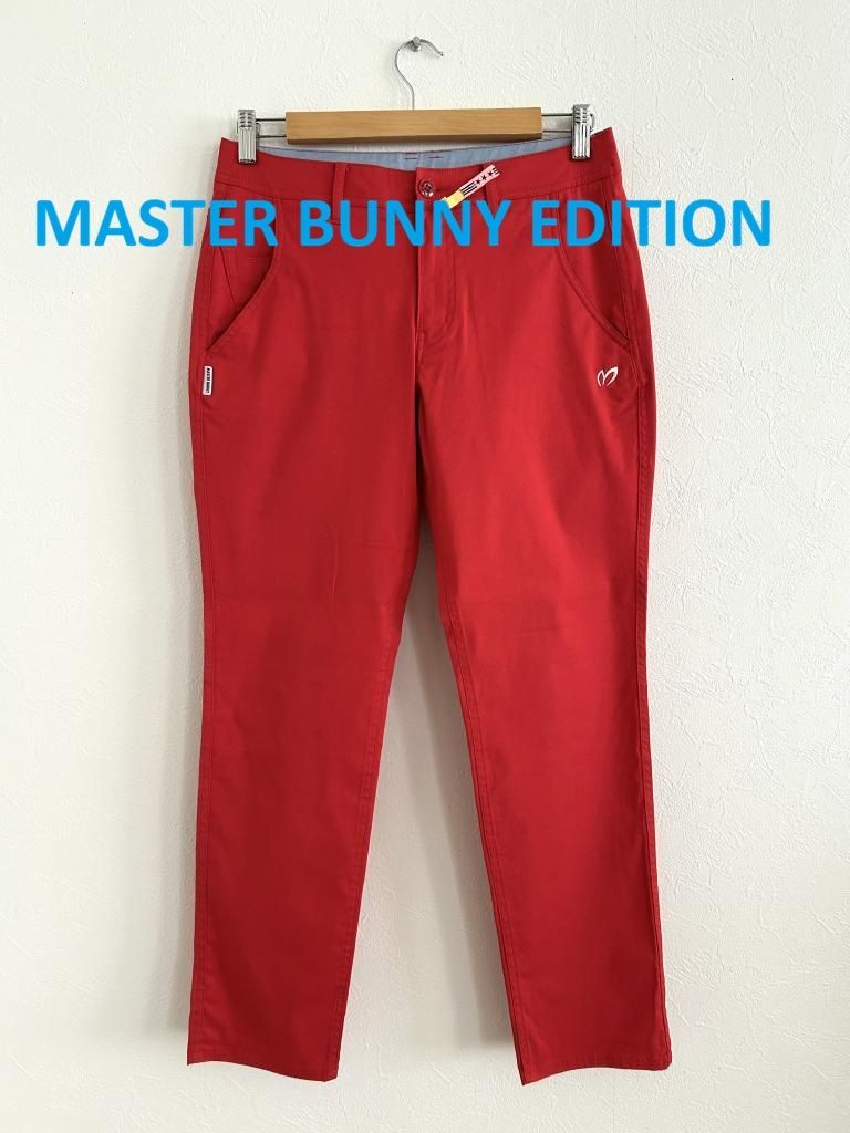 MASTER BUNNY 赤色 ストレートパンツ ポケット付き MASTER BUNNY EDITION マスターバーニーエディション ゴルフウェア