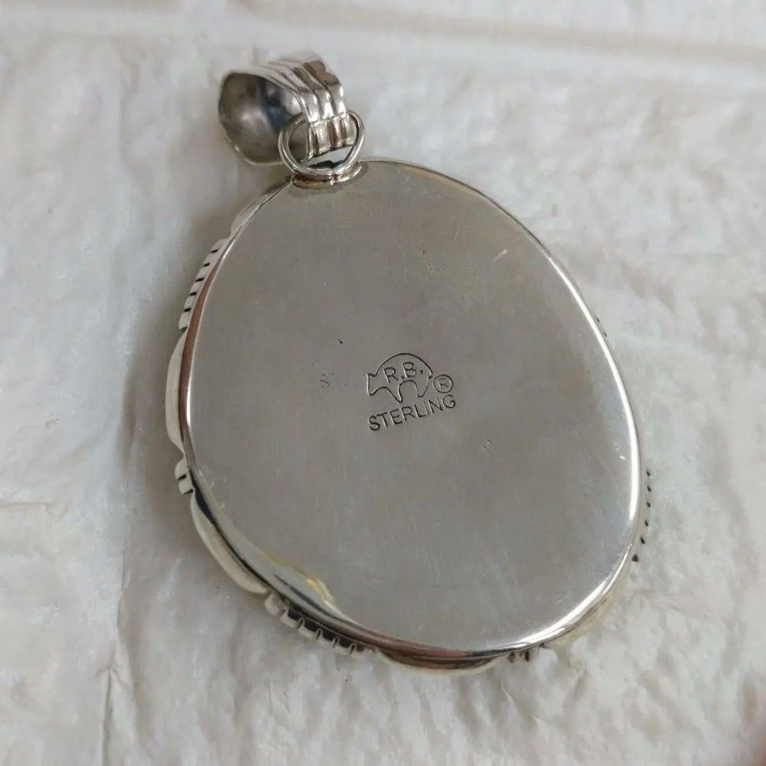 インディアンジュエリー ターコイズ シルバー ペンダントトップ R.B.