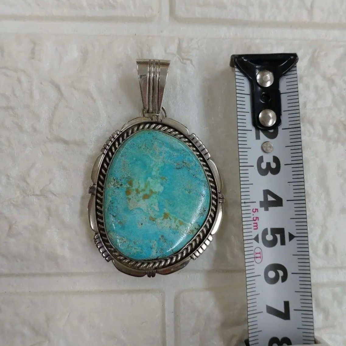 インディアンジュエリー ターコイズ シルバー ペンダントトップ R.B.