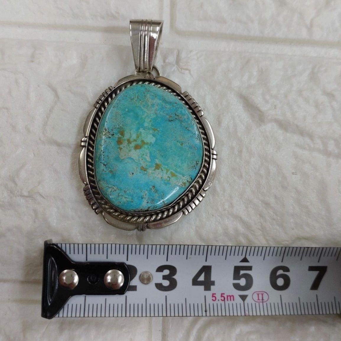 インディアンジュエリー ターコイズ シルバー ペンダントトップ R.B.