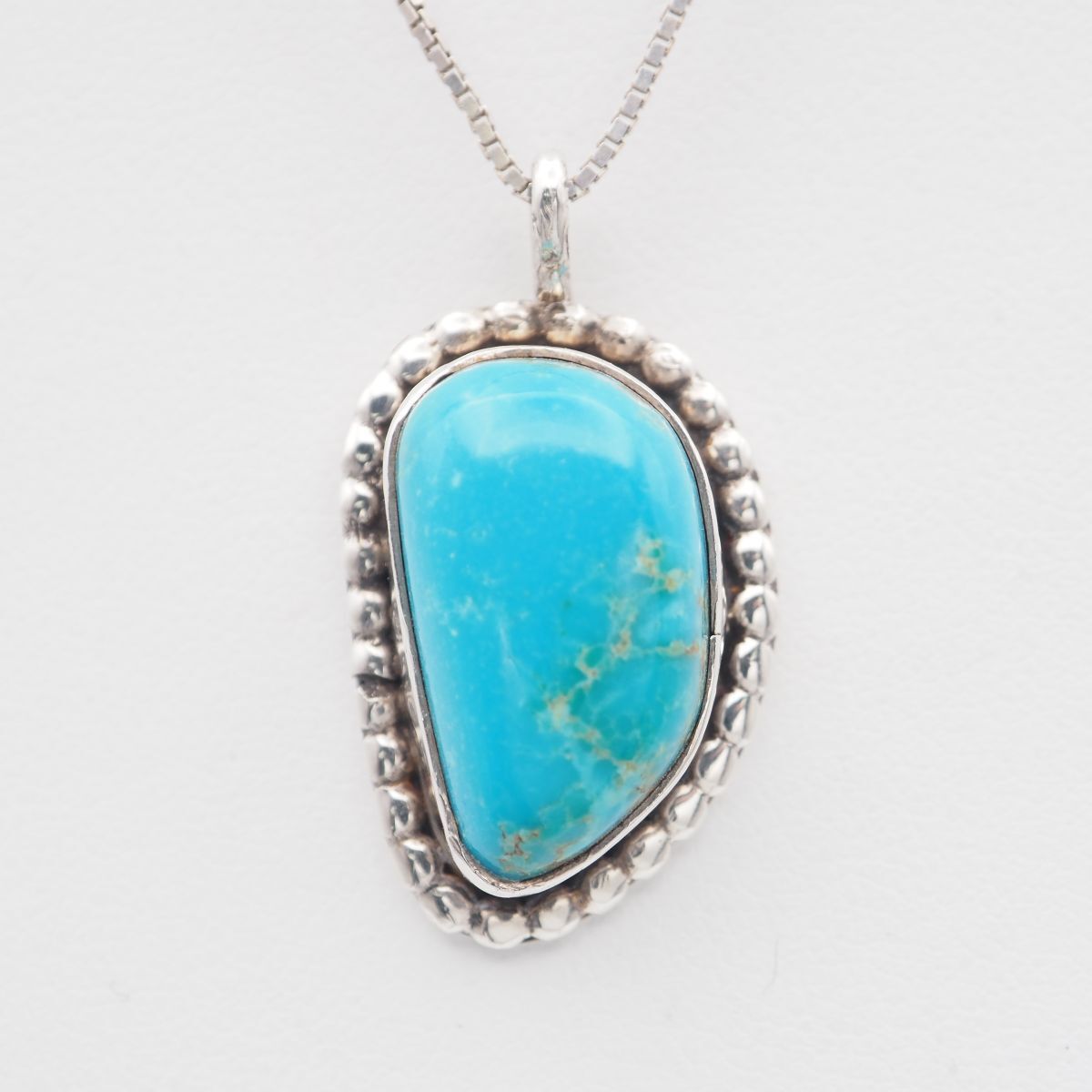 L 331 ターコイズ トルコ石 ペンダント トップ デザイン シルバー チャーム ヘッド ヴィンテージ 誕生石