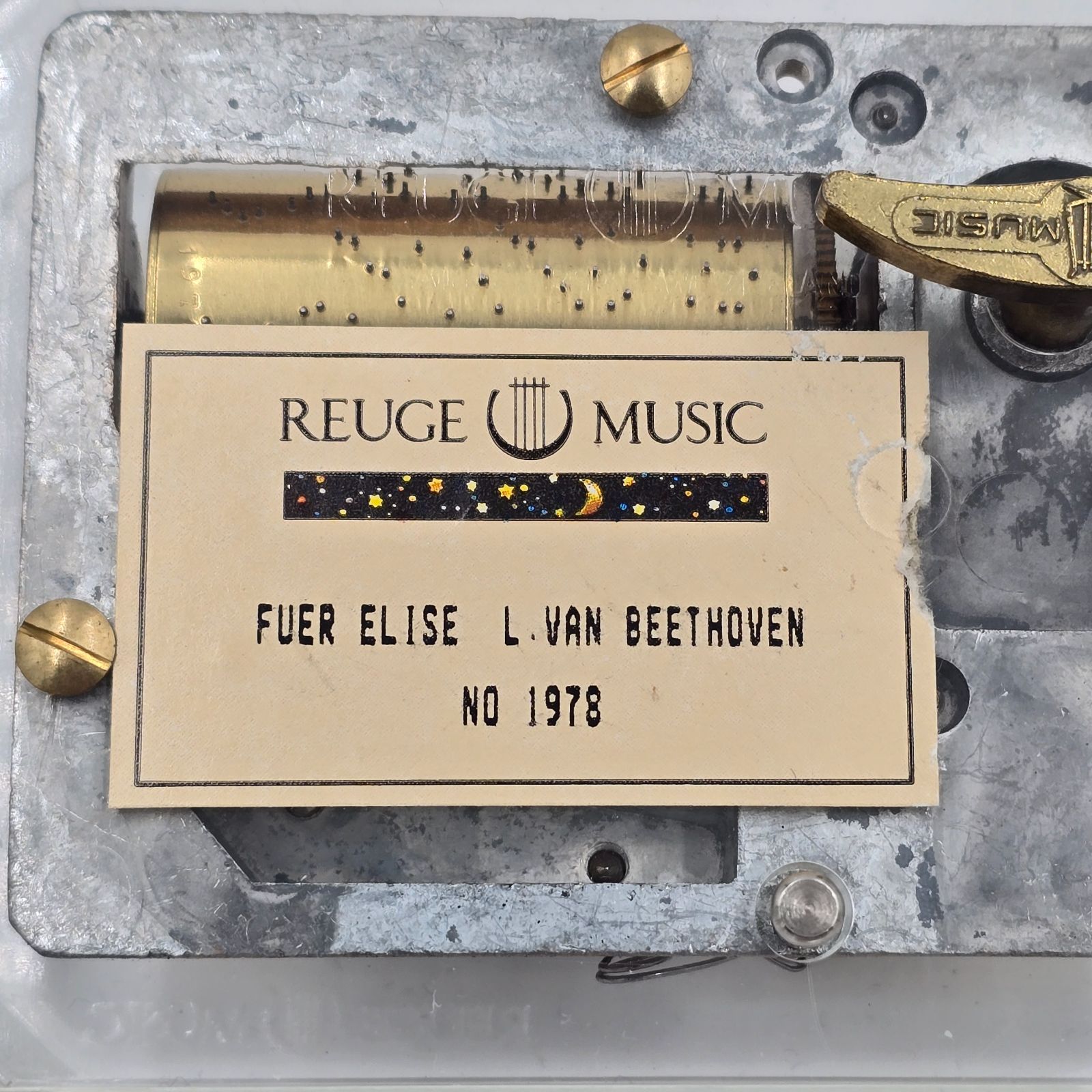REUGE オルゴール アクリルケース MUSIC FUER ELISE L VAN BEETHOVEN