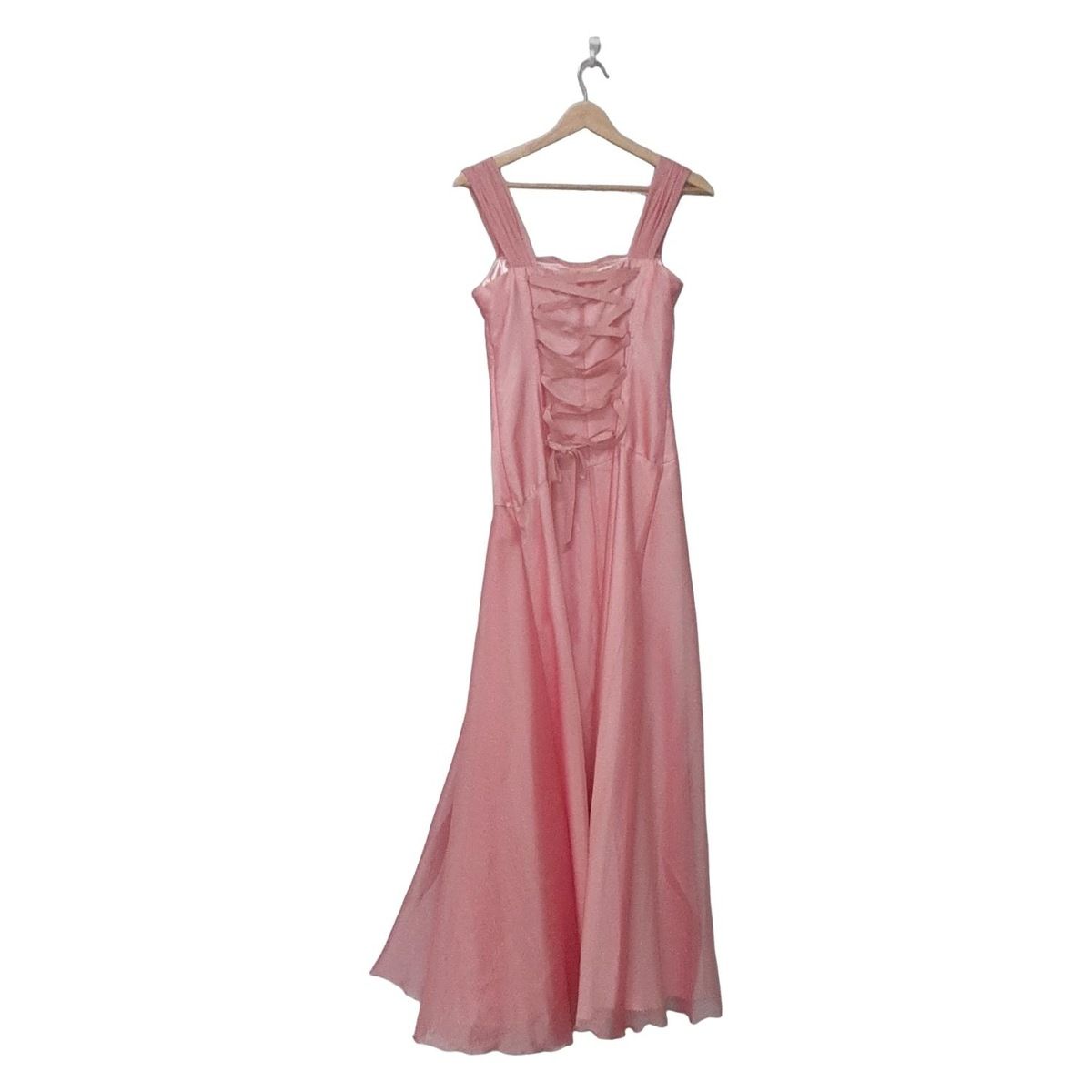 aimer エメ ドレス サイズ9 M レディース - ピンク ノースリーブ マキシ丈 編み上げ