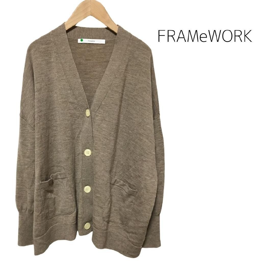 試着のみ　フレームワーク　ハンド刺繍ラブカーディガン FRAMeWORK フレームワーク ハンド刺繍ラブカーディガン ブラック フリー