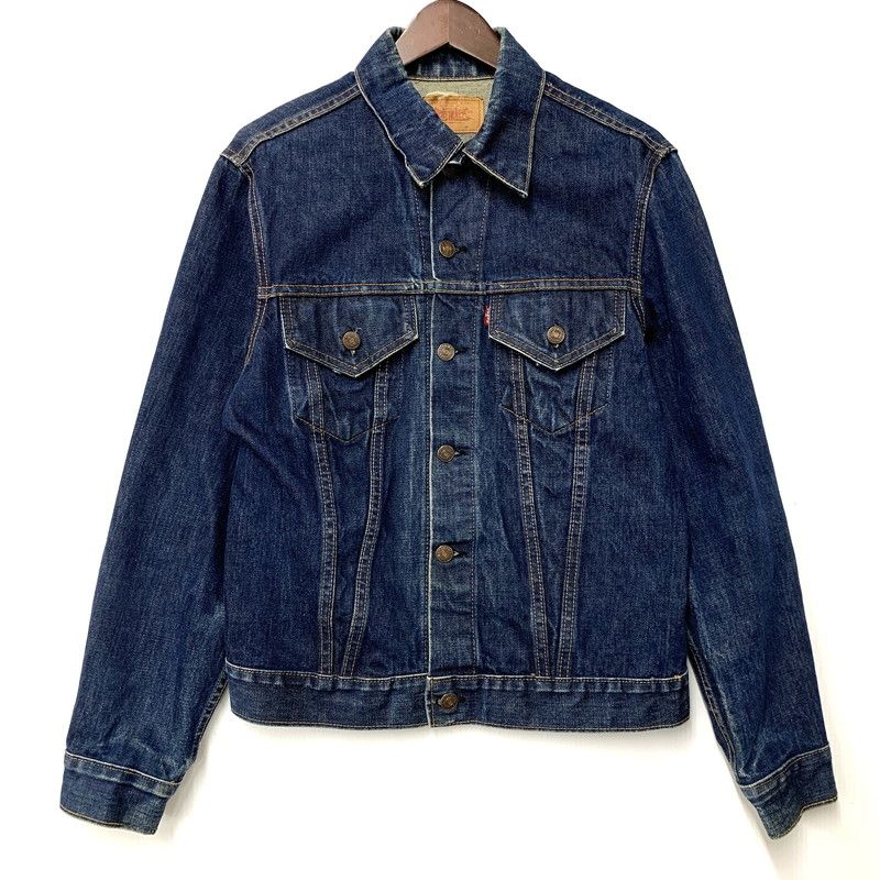 定番，爆買い 【中古品】Levi's リーバイス 524刻印 BIG-E 不均等V ケアタグなし オレンジステッチ60-70S 70505 4TH TRACKER DENIM JACKETトラッカー デニム ジャケット アウター 【146-251219-ya-03-izu】 Gジャン・デニムジャケット
