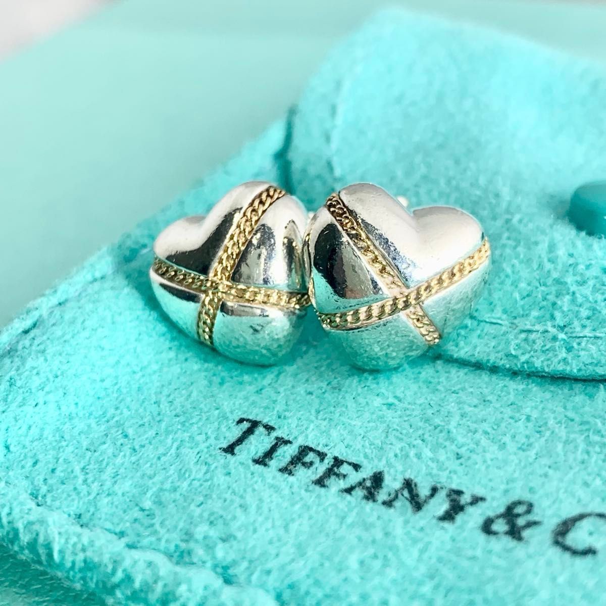 ティファニー ハート ロープ クロス コンビ ピアス 925 P23e - メルカリ