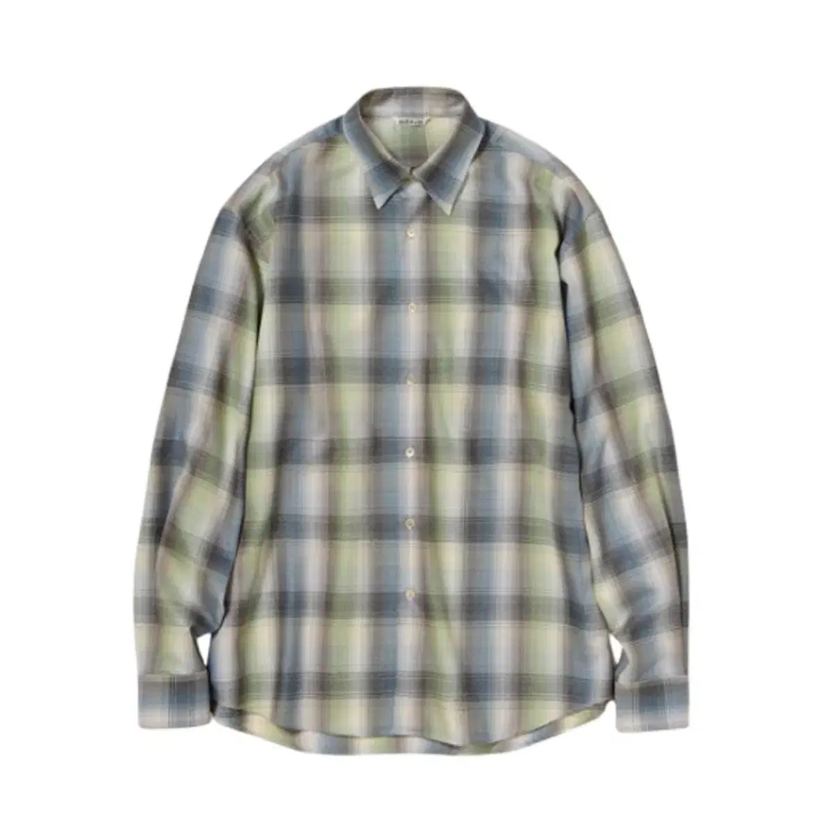 25FW AURALEE SUPER 울 라이트 シャツ チェック柄 ブルー グリーン
