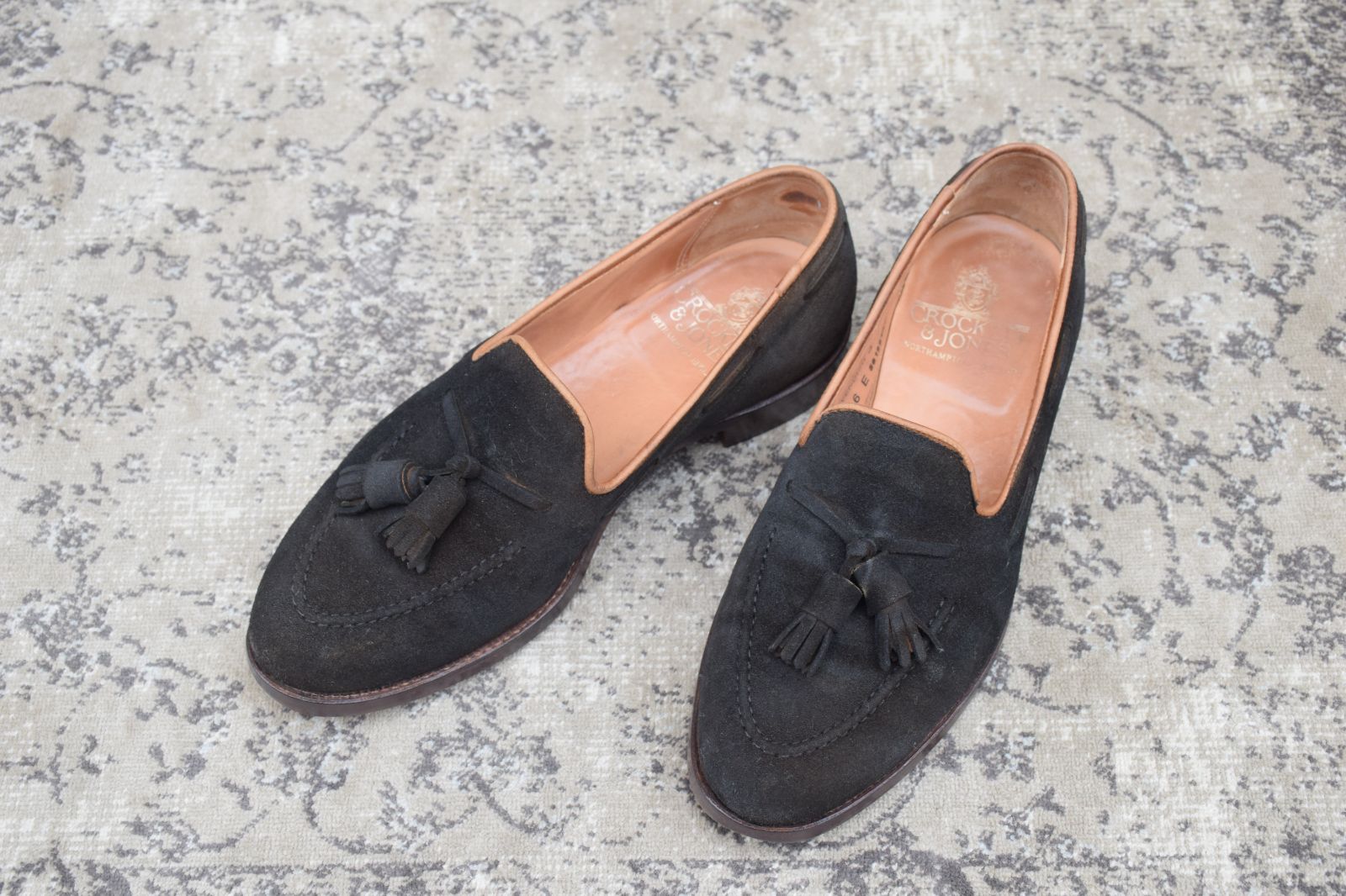 Crockett-Jones クロケットアンドジョーンズ 3 キャベンディッシュ3 タッセルローファー スエード 濃茶 ブラウン UK 6 E 24.5 cm W 3437