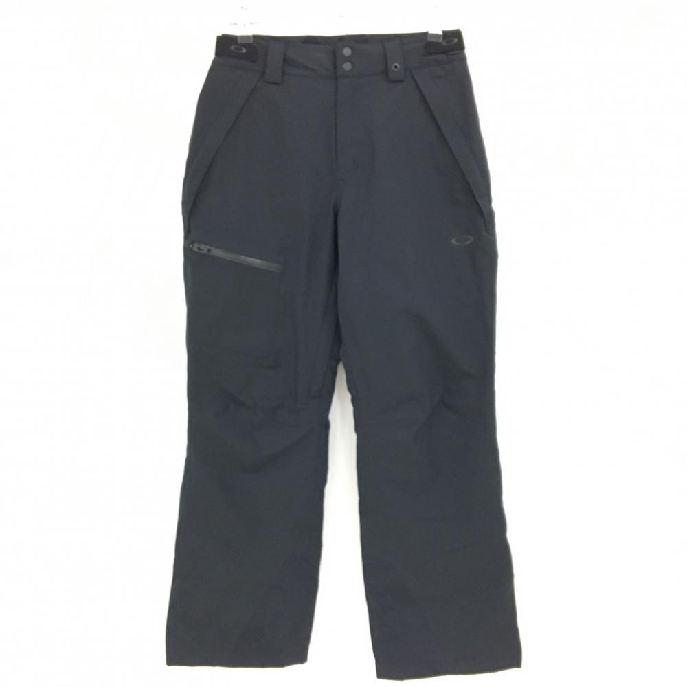 超 オークリー パンツ 黒 立体ロゴ ウエストサイズ調整 裏微起毛 裾二重 メンズ M ゴルフウェア Oakley