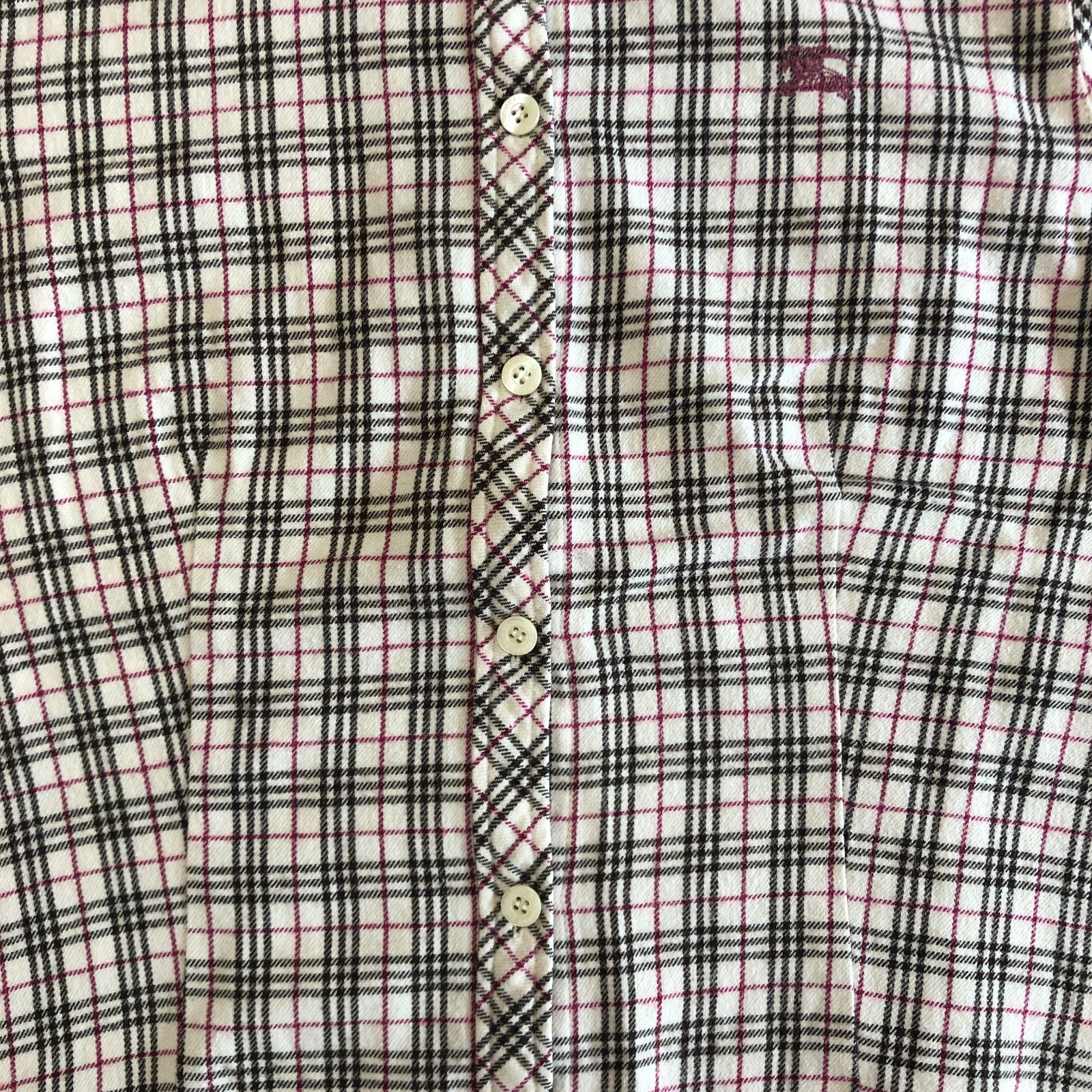 BURBERRY LONDON】チェック柄 コットンシャツ／ 38 長袖 バーバリー 