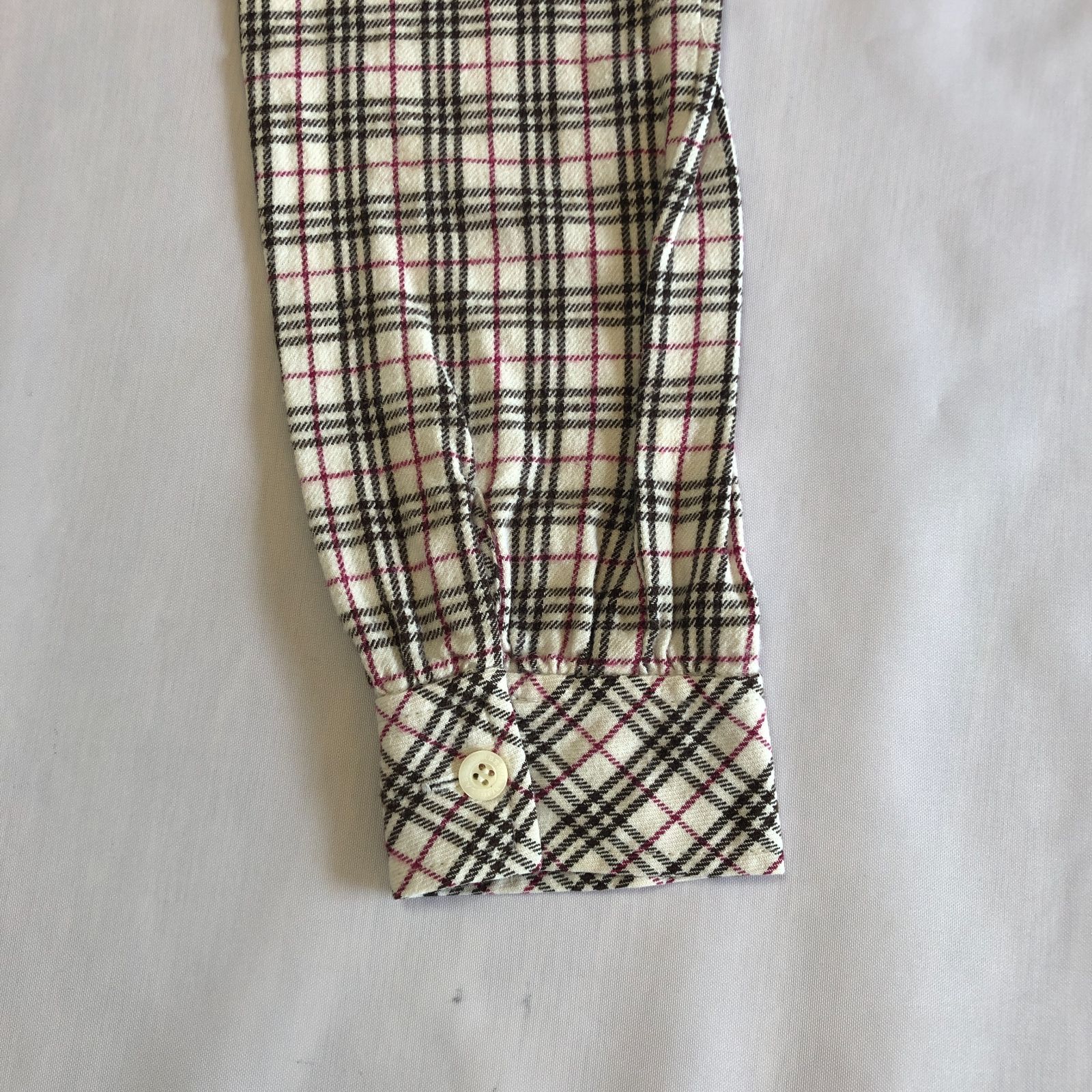 BURBERRY LONDON】チェック柄 コットンシャツ／ 38 長袖 バーバリー 