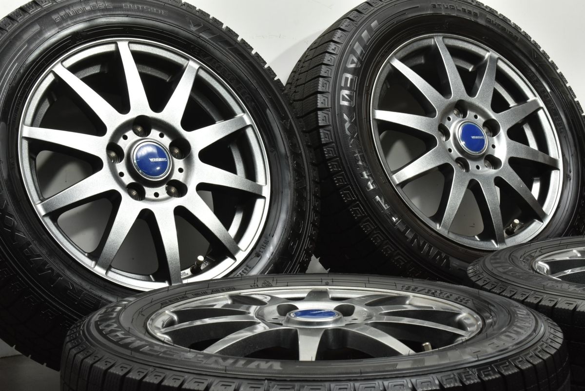 バリ溝 WINNERS 15 in 6 J 53 PCD 114 3 ダンロップ ウィンターマックスWM 03 185 65 R フリード GT GB 5 7 8 JPNタクシー