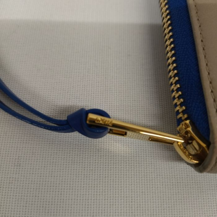  東店85 2779 2512 店舗併売 LOEWE ロエベ ミディアム ジップ アラウンド 財布 サンドベージュ エレクトリックブルー その他 折り財布