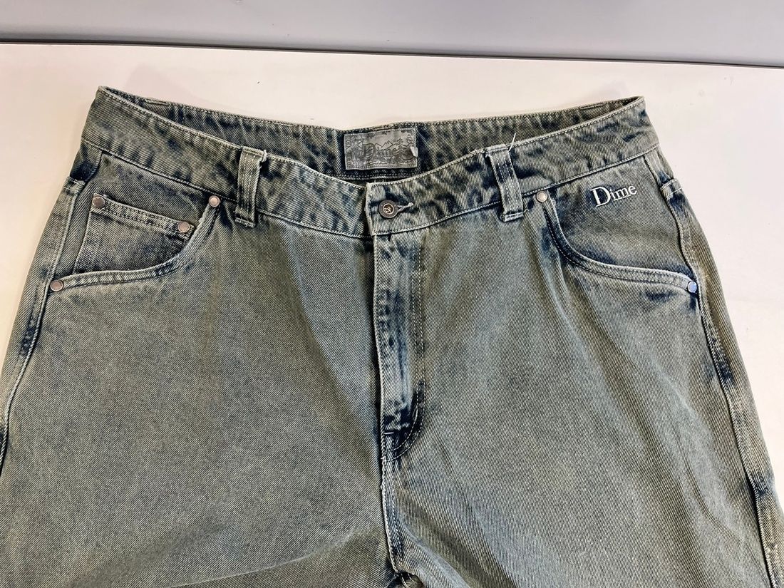 ダイム Dime ロゴ刺繍 デニムパンツ ジーンズ 無地 デニム ブルー