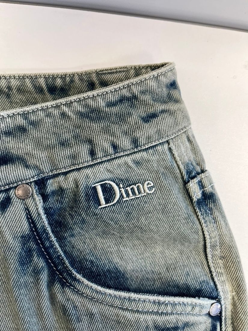 ダイム Dime ロゴ刺繍 デニムパンツ ジーンズ 無地 デニム ブルー