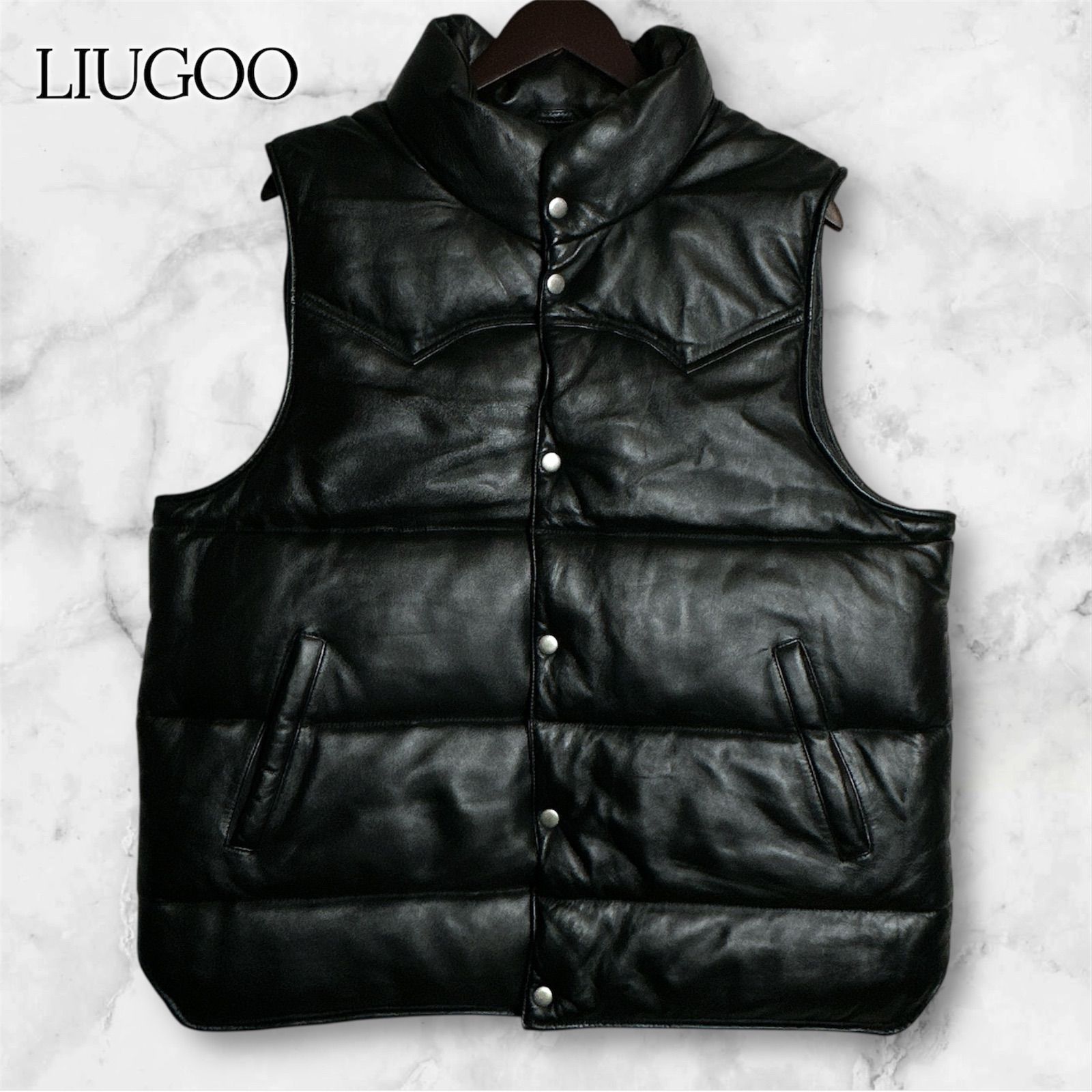 リューグーレザー ベストの通販 LIUGOO TOKYO リューグーレザー ダウン